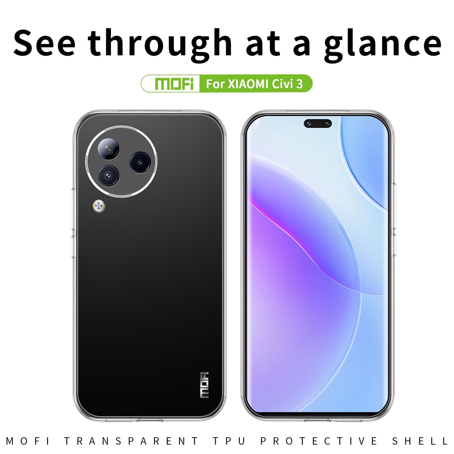Xiaomi Civi 3 Clear TPU Case - Ultra-Thin, Shockproof, Anti-Yellowing Transparent Soft Protective Cover with Precise Cutouts, Scratch Resistance & Lightweight Design