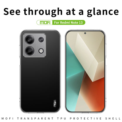 Xiaomi Redmi Note 13 5G Clear TPU Case - Ultra-Thin, Shockproof, Anti-Yellowing Transparent Soft Protective Cover with Precise Cutouts, Scratch Resistance & Lightweight Design