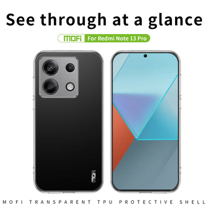 Xiaomi Redmi Note 13 Pro 5G Clear TPU Case - Ultra-Thin, Shockproof, Anti-Yellowing Transparent Soft Protective Cover with Precise Cutouts, Scratch Resistance & Lightweight Design