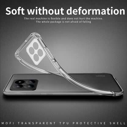 Xiaomi 14 Pro Clear TPU Case - Ultra-Thin, Shockproof, Anti-Yellowing Transparent Soft Protective Cover with Precise Cutouts, Scratch Resistance & Lightweight Design