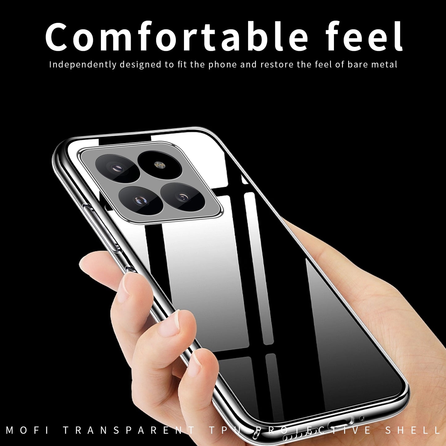Xiaomi 14 Pro Clear TPU Case - Ultra-Thin, Shockproof, Anti-Yellowing Transparent Soft Protective Cover with Precise Cutouts, Scratch Resistance & Lightweight Design