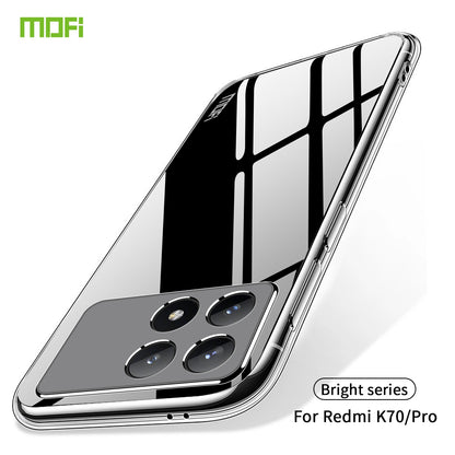 Xiaomi Redmi K70/K70 Pro Clear TPU Case - Ultra-Thin, Shockproof, Anti-Yellowing Transparent Soft Protective Cover with Precise Cutouts, Scratch Resistance & Lightweight Design