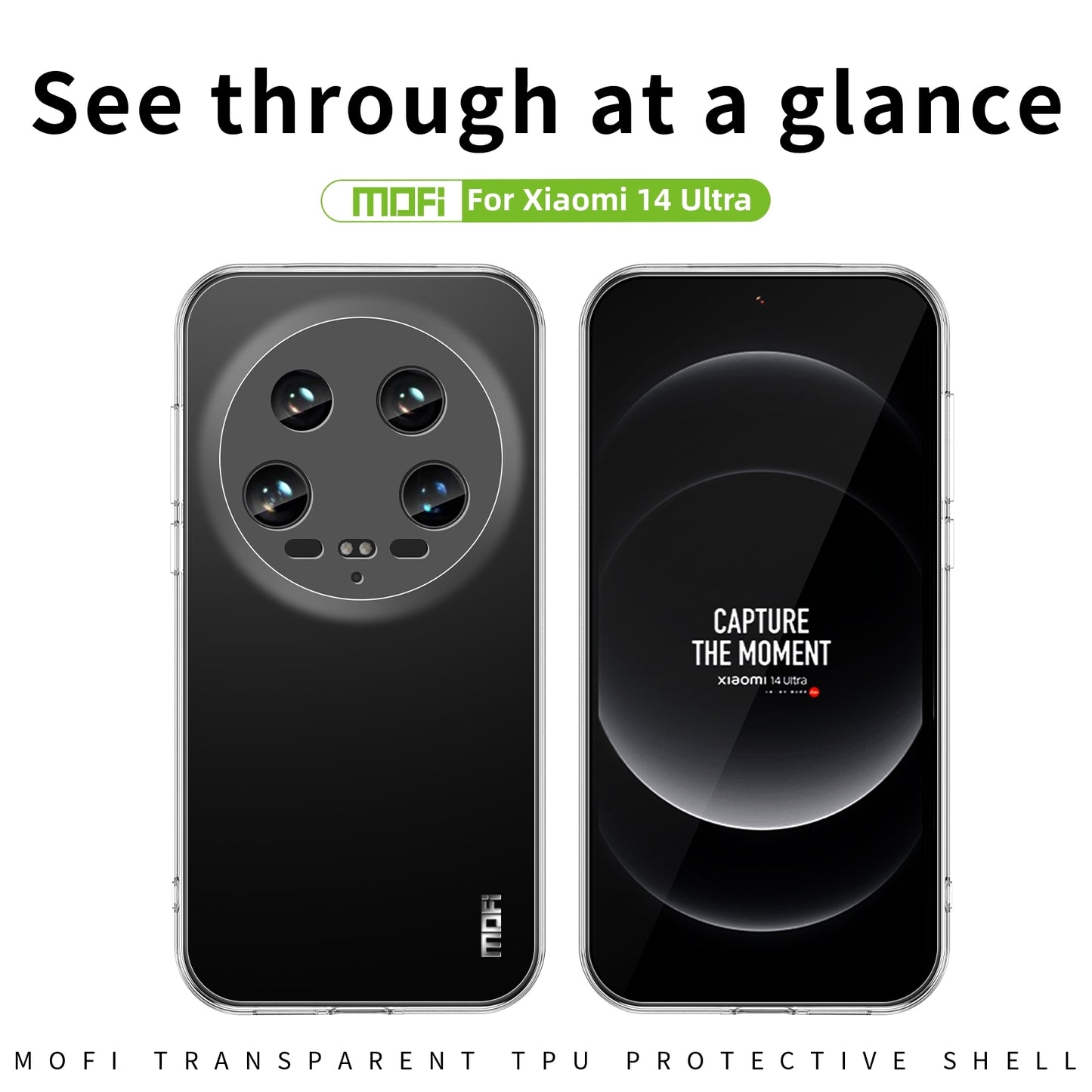 Xiaomi 14 Ultra Clear TPU Case - Ultra-Thin, Shockproof, Anti-Yellowing Transparent Soft Protective Cover with Precise Cutouts, Scratch Resistance & Lightweight Design