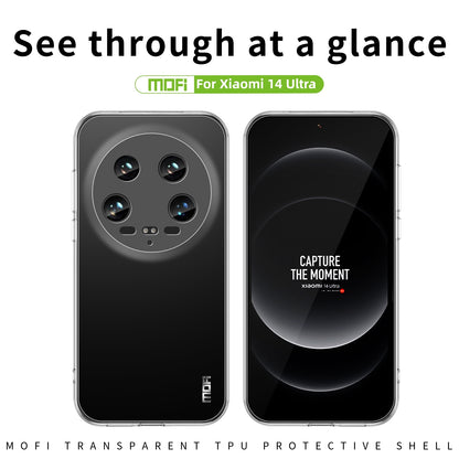 Xiaomi 14 Ultra Clear TPU Case - Ultra-Thin, Shockproof, Anti-Yellowing Transparent Soft Protective Cover with Precise Cutouts, Scratch Resistance & Lightweight Design