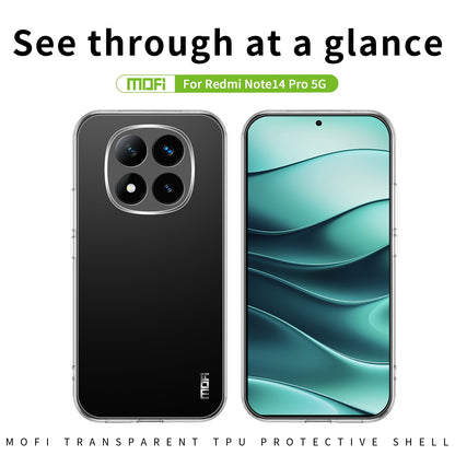 Xiaomi Redmi Note 14 Pro 5G Clear TPU Case - Ultra-Thin, Shockproof, Anti-Yellowing Transparent Soft Protective Cover with Precise Cutouts, Scratch Resistance & Lightweight Design