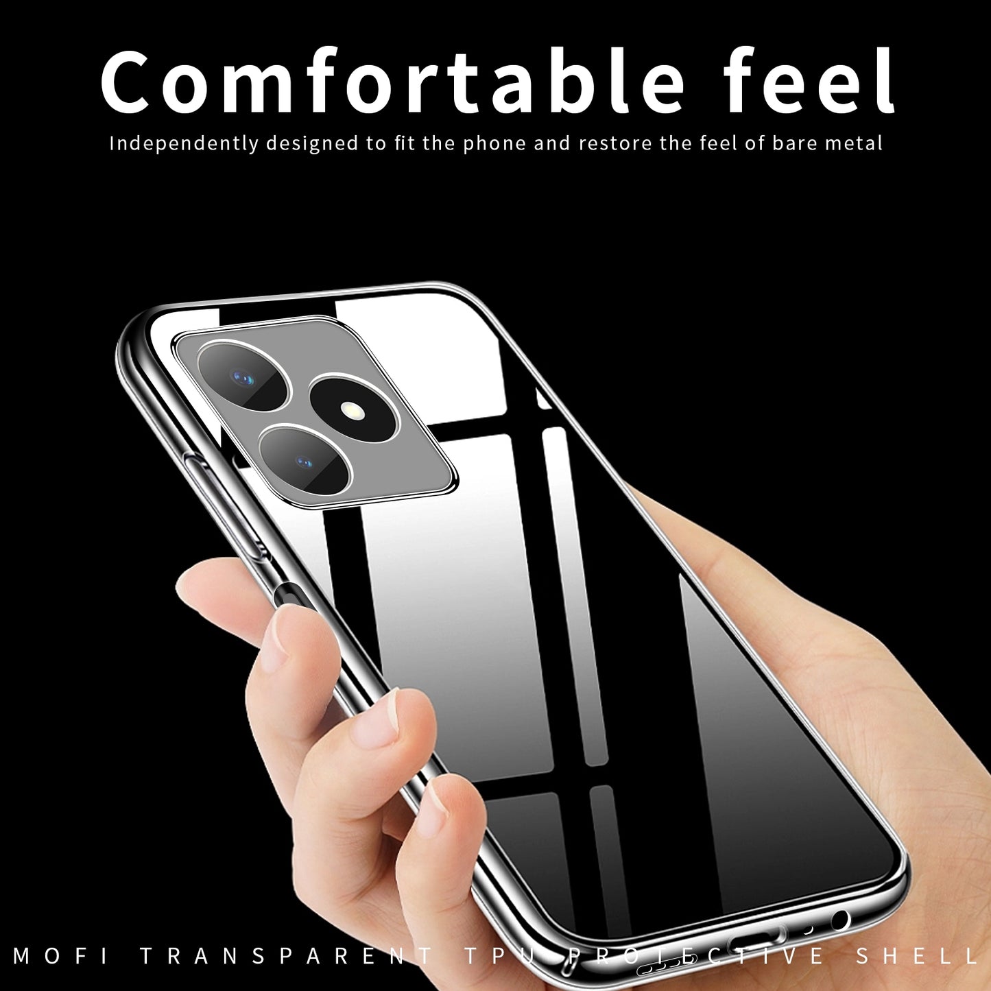 Realme Narzo N53 Clear TPU Case - Ultra-Thin, Shockproof, Anti-Yellowing Transparent Soft Protective Cover with Precise Cutouts, Scratch Resistance & Lightweight Design