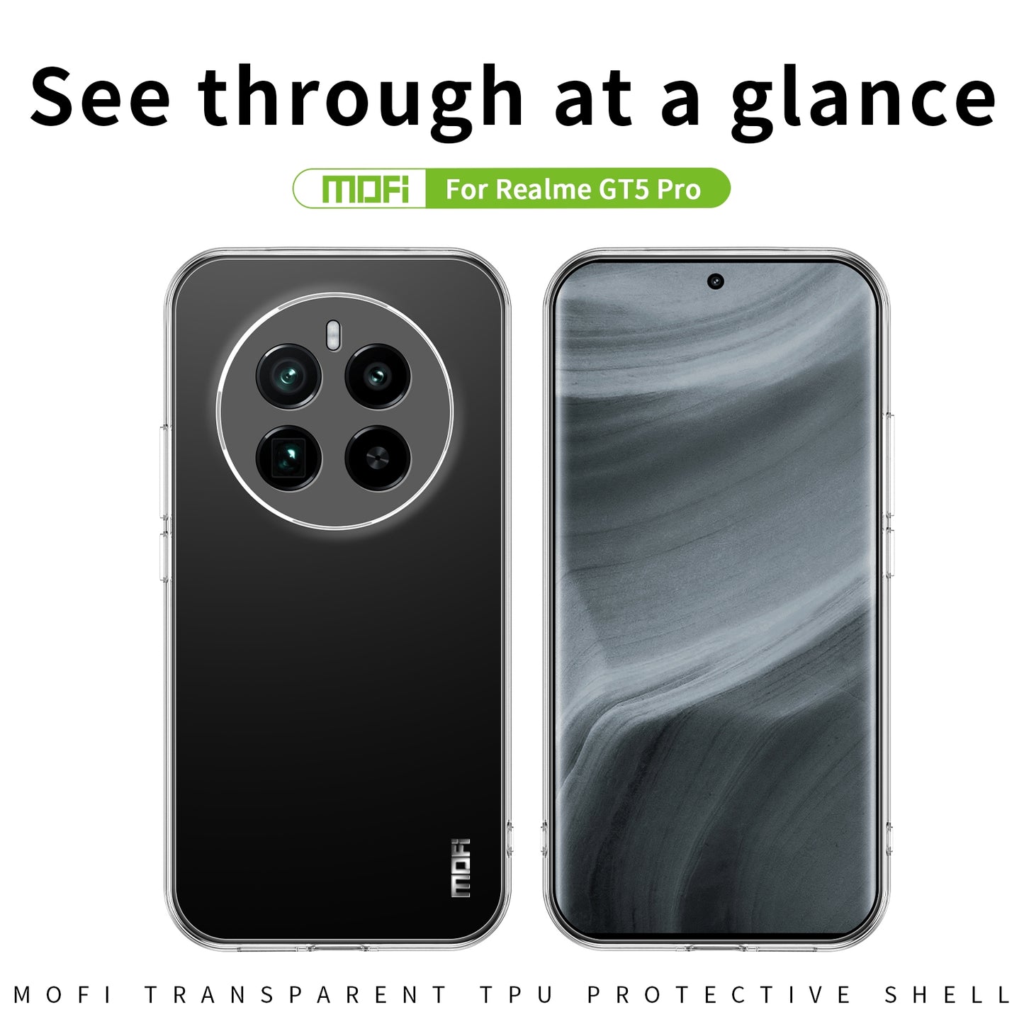 Realme GT5 Pro Clear TPU Case - Ultra-Thin, Shockproof, Anti-Yellowing Transparent Soft Protective Cover with Precise Cutouts, Scratch Resistance & Lightweight Design