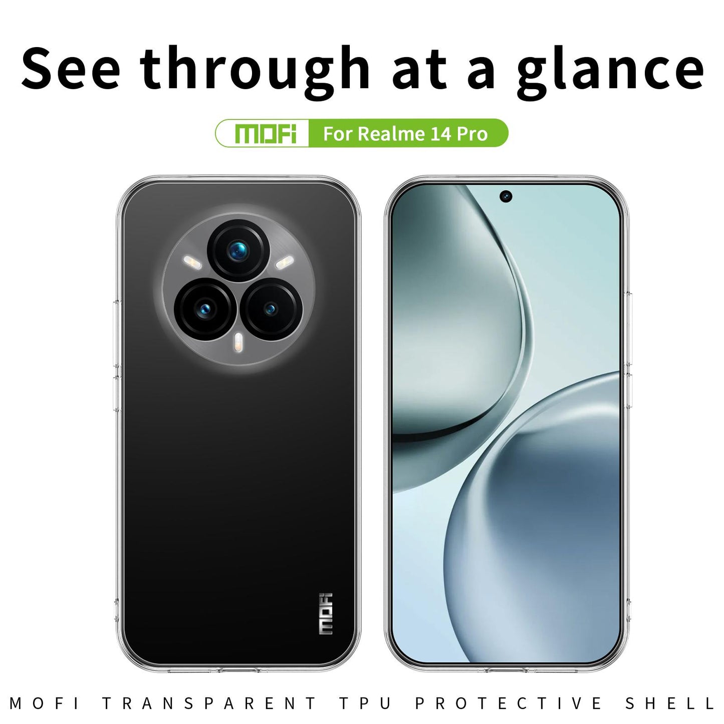 Realme 14 Pro Clear TPU Case - Ultra-Thin, Shockproof, Anti-Yellowing Transparent Soft Protective Cover with Precise Cutouts, Scratch Resistance & Lightweight Design