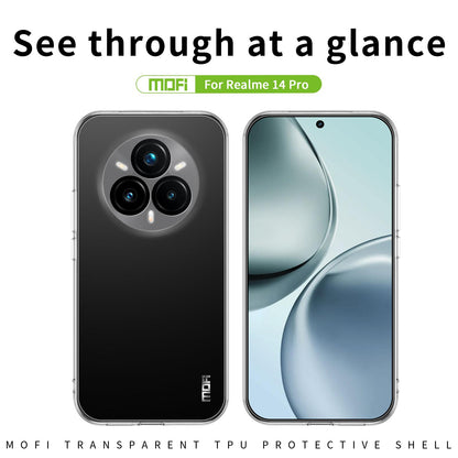 Realme 14 Pro Clear TPU Case - Ultra-Thin, Shockproof, Anti-Yellowing Transparent Soft Protective Cover with Precise Cutouts, Scratch Resistance & Lightweight Design