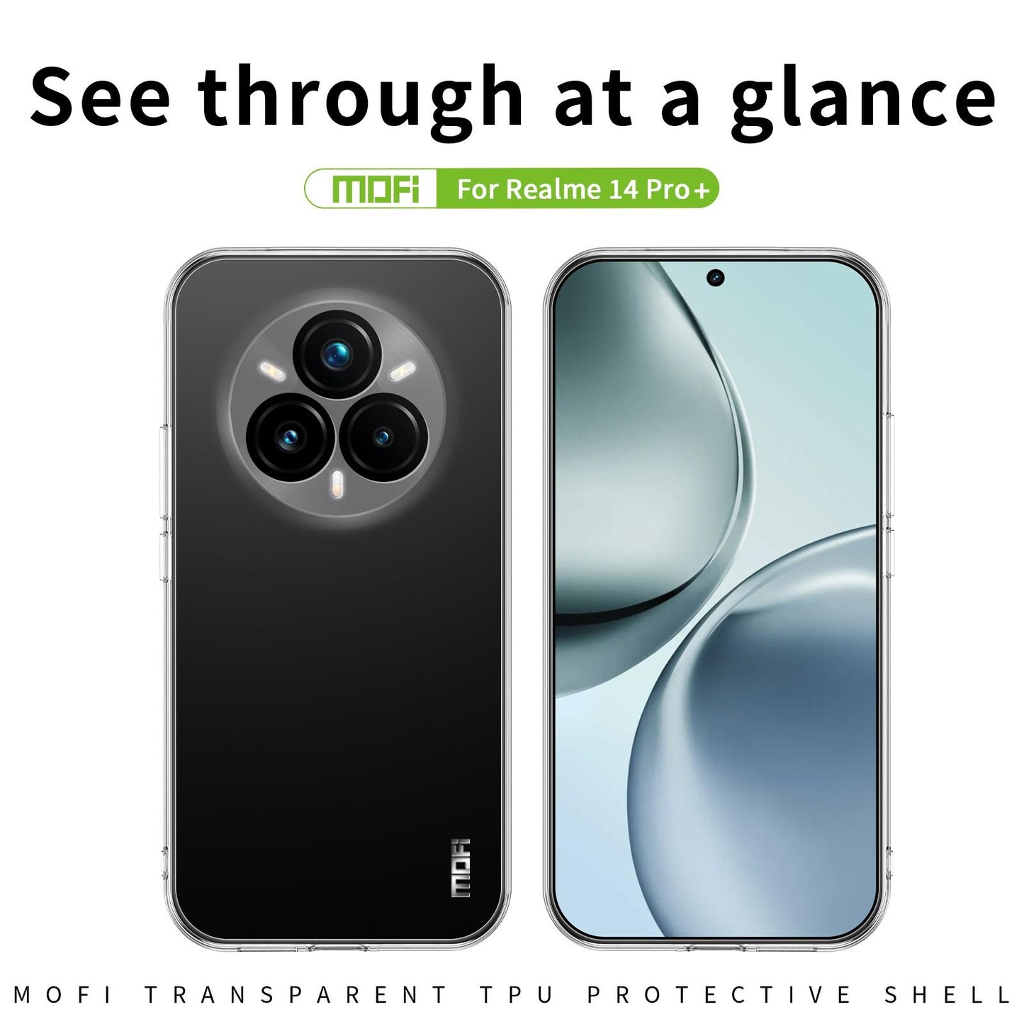 Realme 14 Pro+ Clear TPU Case - Ultra-Thin, Shockproof, Anti-Yellowing Transparent Soft Protective Cover with Precise Cutouts, Scratch Resistance & Lightweight Design