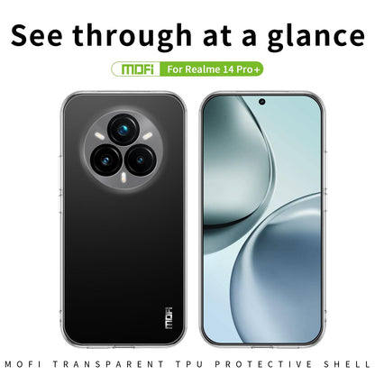 Realme 14 Pro+ Clear TPU Case - Ultra-Thin, Shockproof, Anti-Yellowing Transparent Soft Protective Cover with Precise Cutouts, Scratch Resistance & Lightweight Design