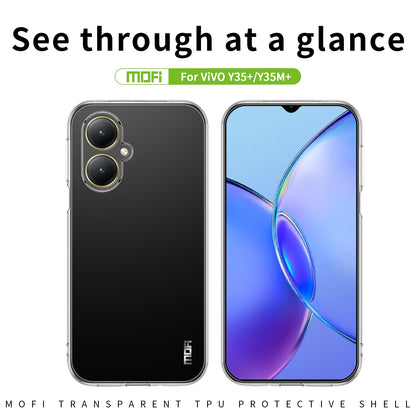 For vivo Y35+/Y35M+ Clear TPU Case - Ultra-Thin, Shockproof, Anti-Yellowing Transparent Soft Protective Cover with Precise Cutouts, Scratch Resistance & Lightweight Design