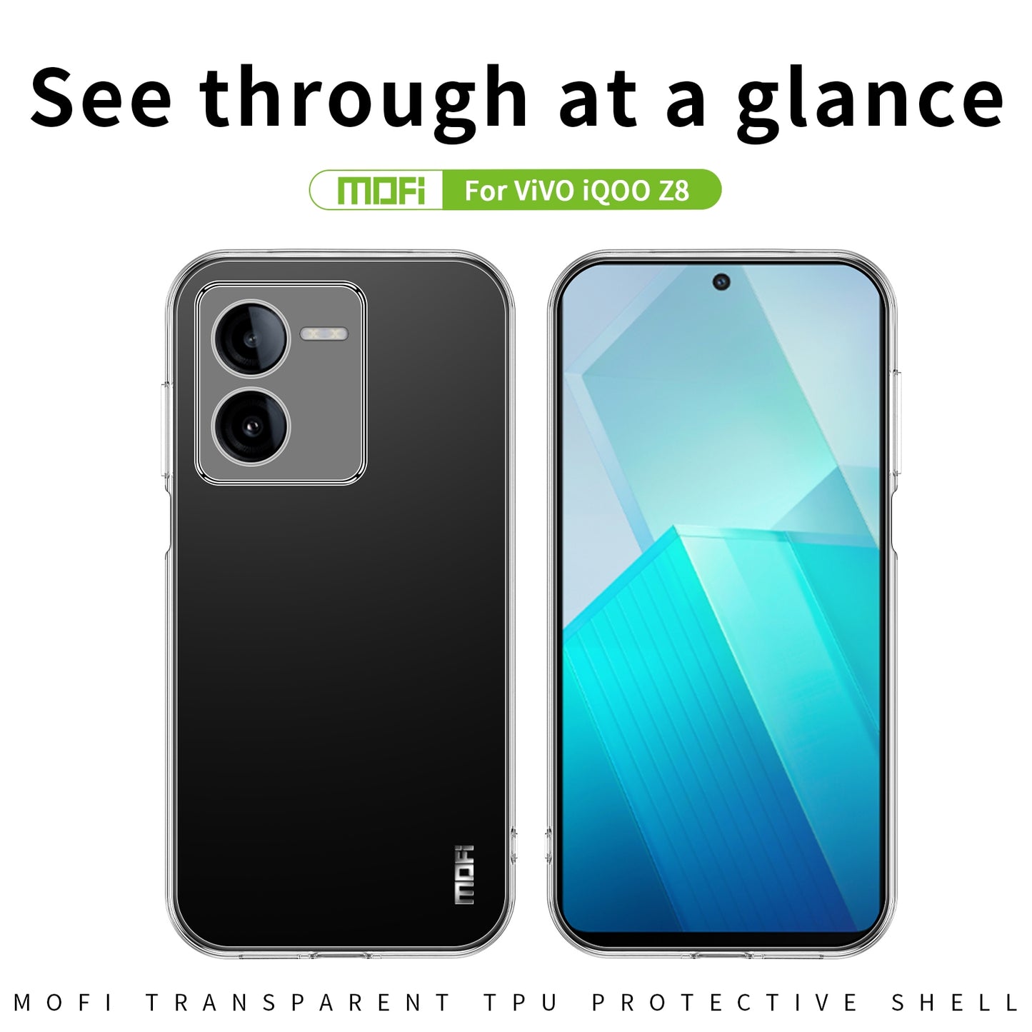 vivo iQOO Z8 Clear TPU Case - Ultra-Thin, Shockproof, Anti-Yellowing Transparent Soft Protective Cover with Precise Cutouts, Scratch Resistance & Lightweight Design