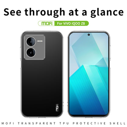vivo iQOO Z8 Clear TPU Case - Ultra-Thin, Shockproof, Anti-Yellowing Transparent Soft Protective Cover with Precise Cutouts, Scratch Resistance & Lightweight Design