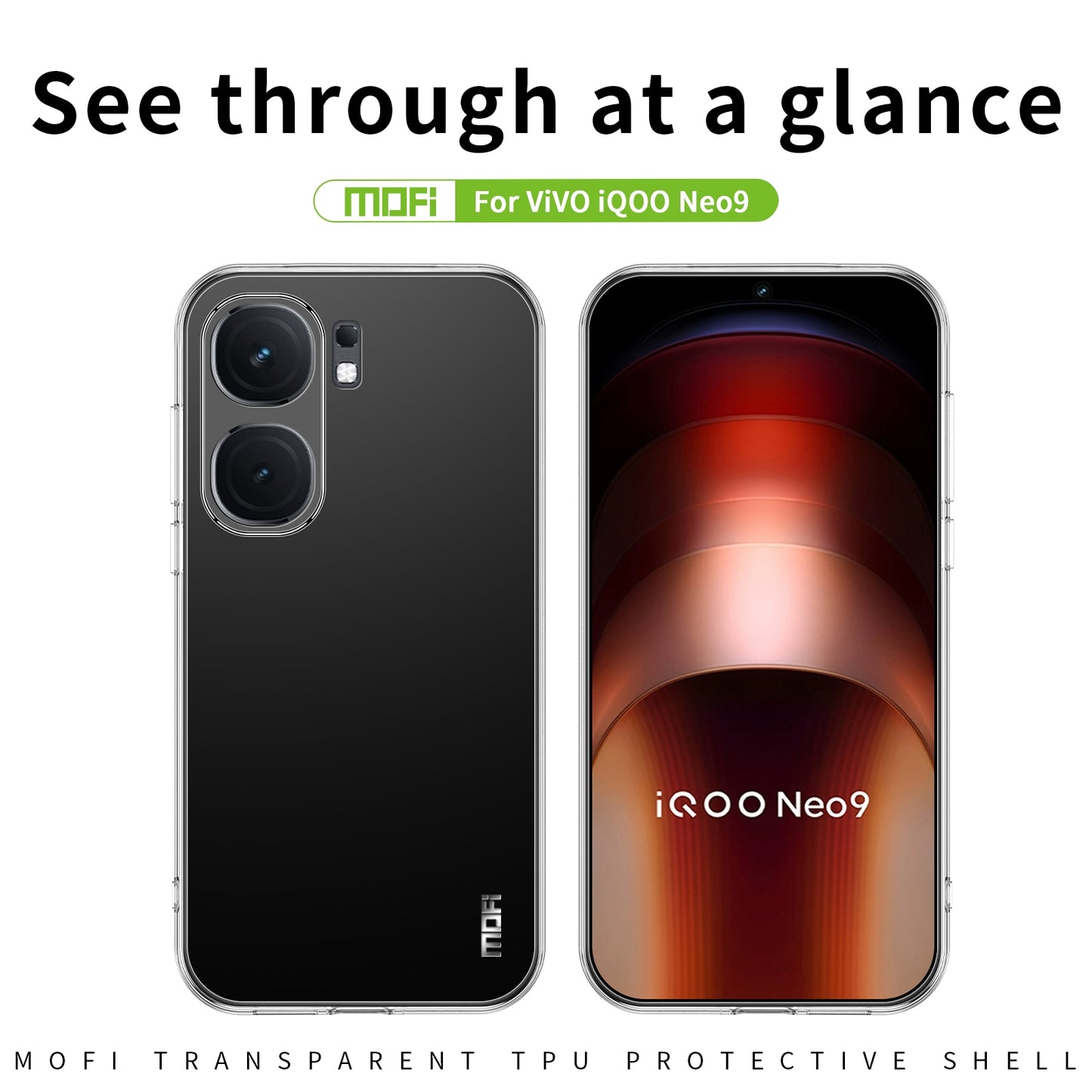 vivo iQOO Neo9/9 Pro Clear TPU Case - Ultra-Thin, Shockproof, Anti-Yellowing Transparent Soft Protective Cover with Precise Cutouts, Scratch Resistance & Lightweight Design