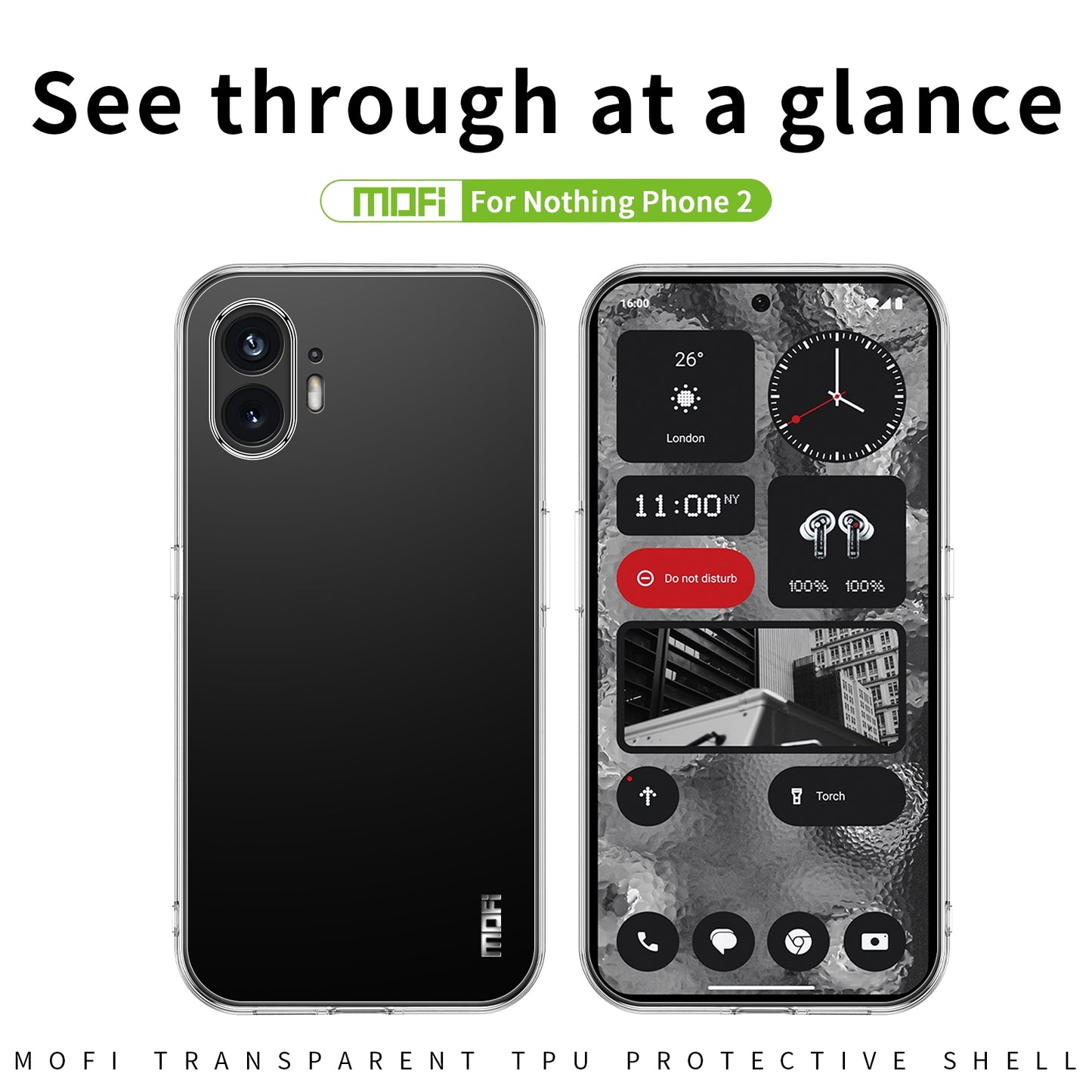 Nothing Phone 2 Clear TPU Case - Ultra-Thin, Shockproof, Anti-Yellowing Transparent Soft Protective Cover with Precise Cutouts, Scratch Resistance & Lightweight Design