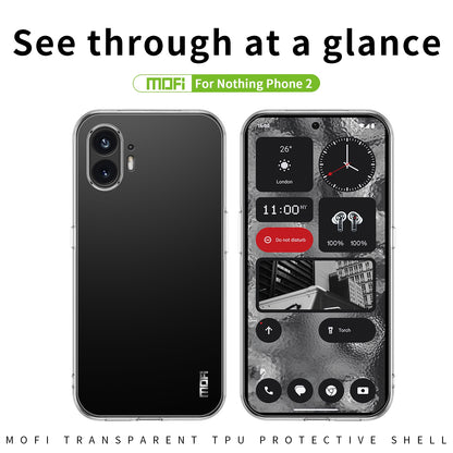 Nothing Phone 2 Clear TPU Case - Ultra-Thin, Shockproof, Anti-Yellowing Transparent Soft Protective Cover with Precise Cutouts, Scratch Resistance & Lightweight Design