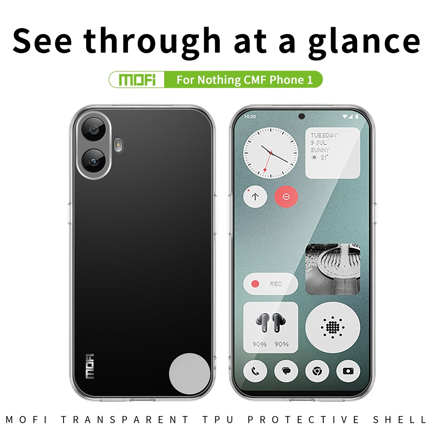 Nothing CMF Phone 1 Clear TPU Case - Ultra-Thin, Shockproof, Anti-Yellowing Transparent Soft Protective Cover with Precise Cutouts, Scratch Resistance & Lightweight Design
