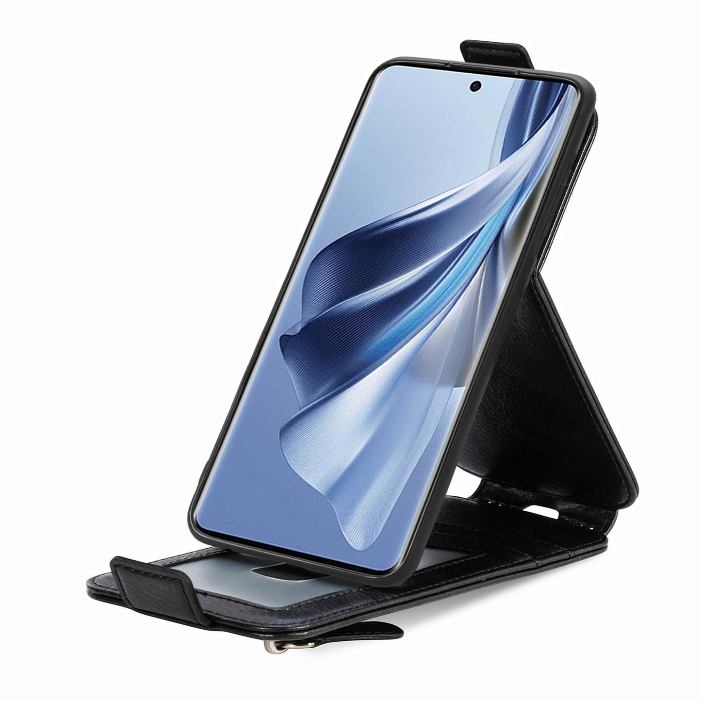 OPPO Reno 10 Pro Global Zipper Wallet Case - Vertical Flip Leather Phone Cover with Multiple Card Slots and Stand