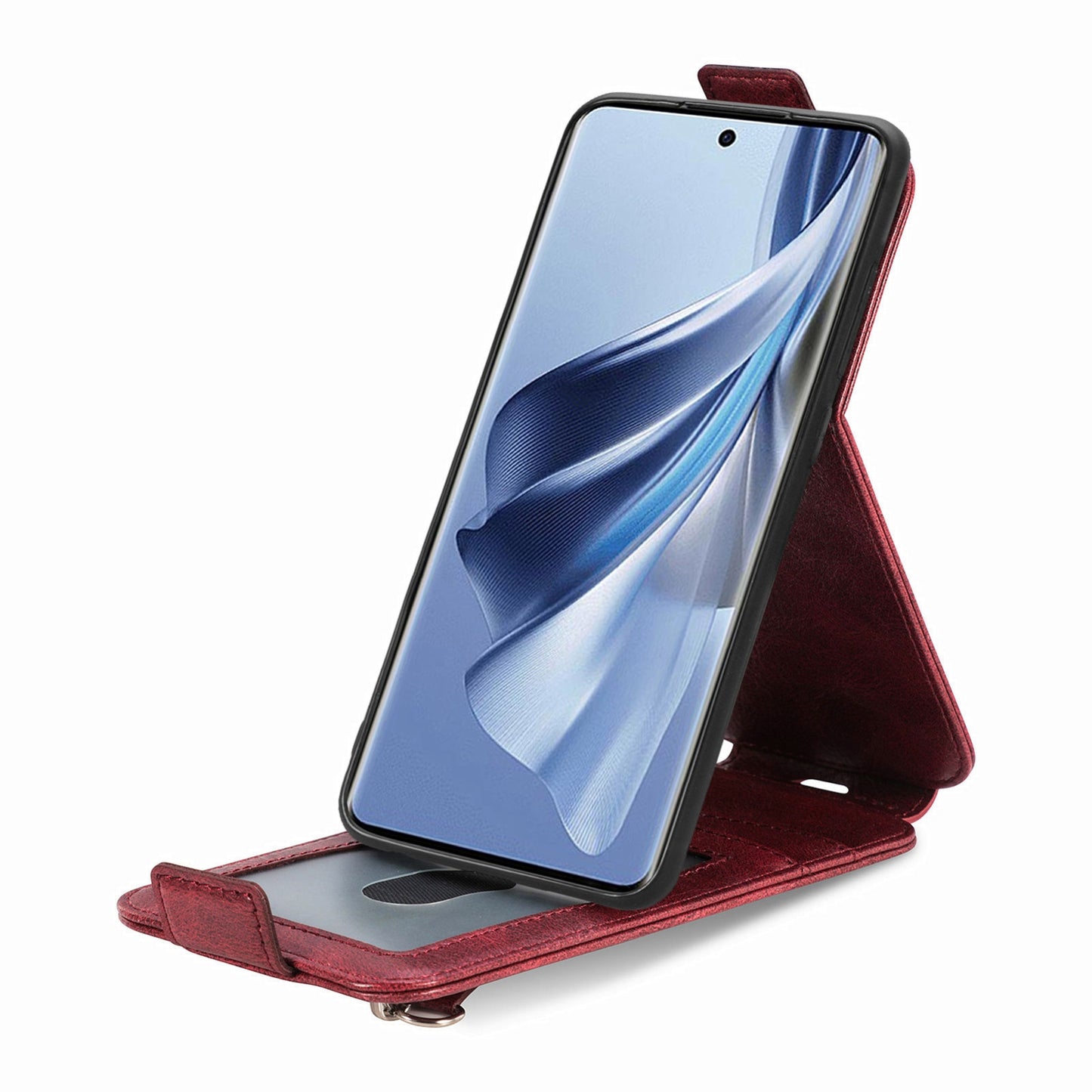 OPPO Reno 10 Pro Global Zipper Wallet Case - Vertical Flip Leather Phone Cover with Multiple Card Slots and Stand
