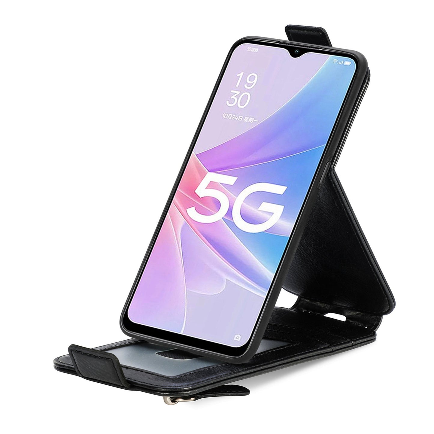 OPPO A78 5G Zipper Wallet Case - Vertical Flip Leather Phone Cover with Multiple Card Slots and Stand