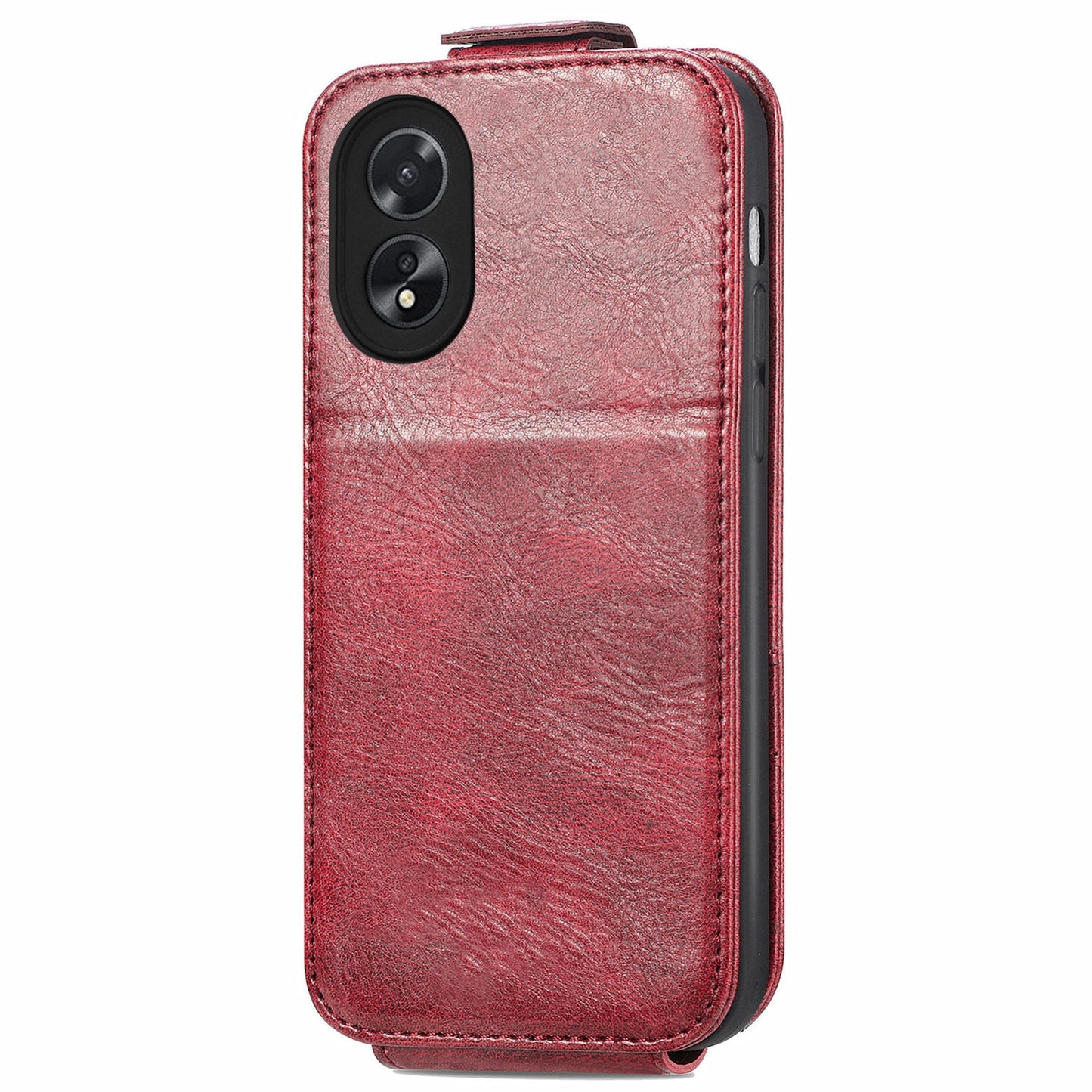 OPPO A38 Zipper Wallet Case - Vertical Flip Leather Phone Cover with Multiple Card Slots and Stand