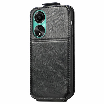 OPPO A78 4G Zipper Wallet Case - Vertical Flip Leather Phone Cover with Multiple Card Slots and Stand