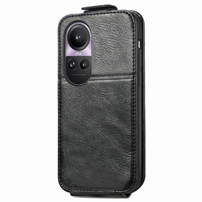 OPPO Reno 10 Pro 5G Zipper Wallet Case - Vertical Flip Leather Phone Cover with Multiple Card Slots and Stand