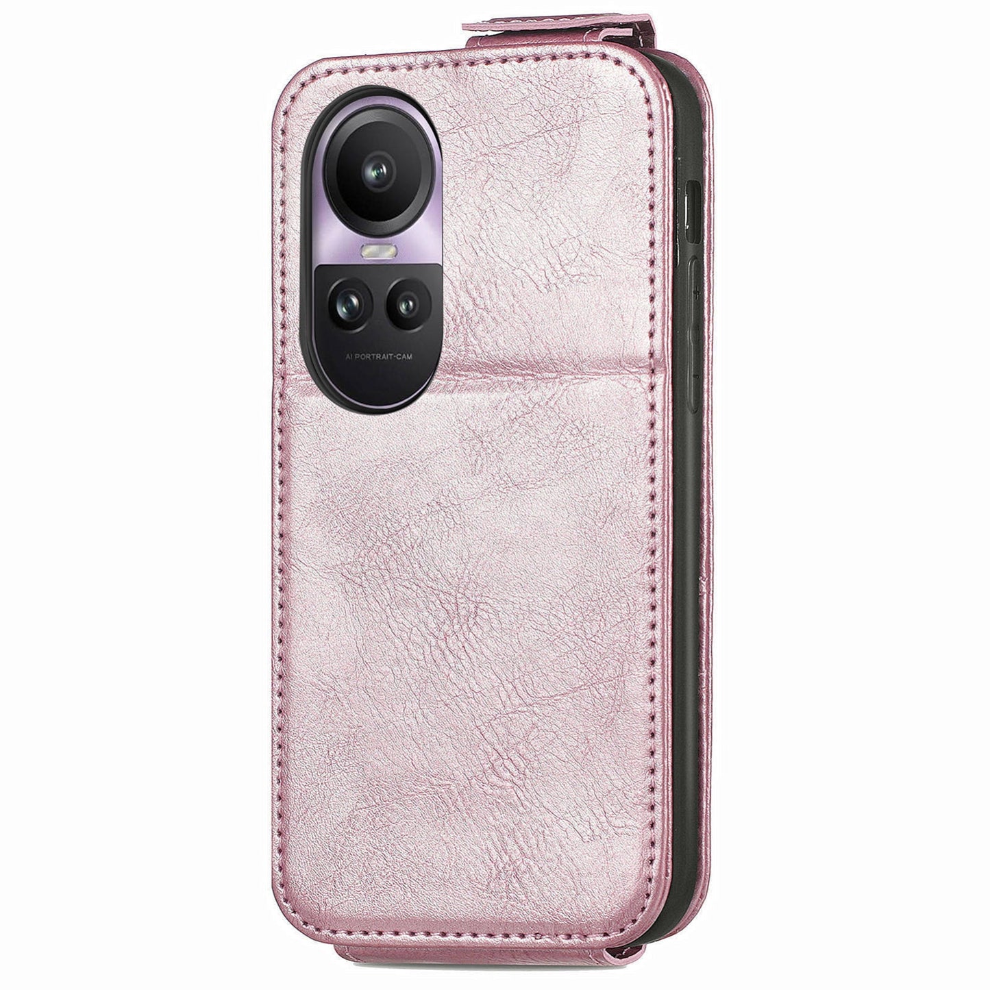 OPPO Reno 10 Pro 5G Zipper Wallet Case - Vertical Flip Leather Phone Cover with Multiple Card Slots and Stand