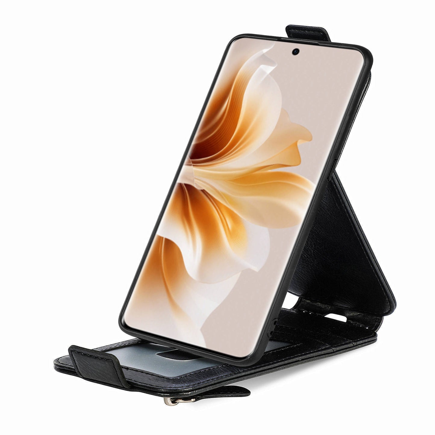 OPPO Reno11 EU Zipper Wallet Case - Vertical Flip Leather Phone Cover with Multiple Card Slots and Stand