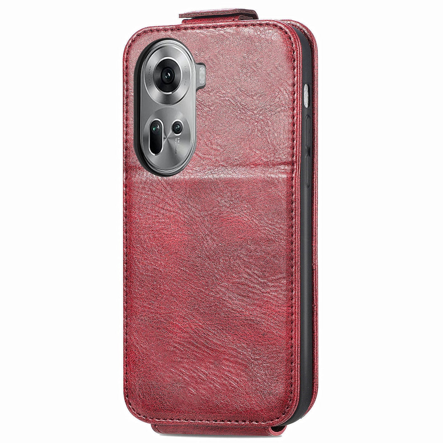 OPPO Reno11 EU Zipper Wallet Case - Vertical Flip Leather Phone Cover with Multiple Card Slots and Stand