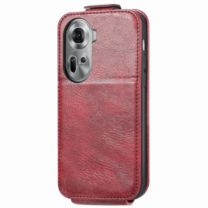 OPPO Reno11 EU Zipper Wallet Case - Vertical Flip Leather Phone Cover with Multiple Card Slots and Stand