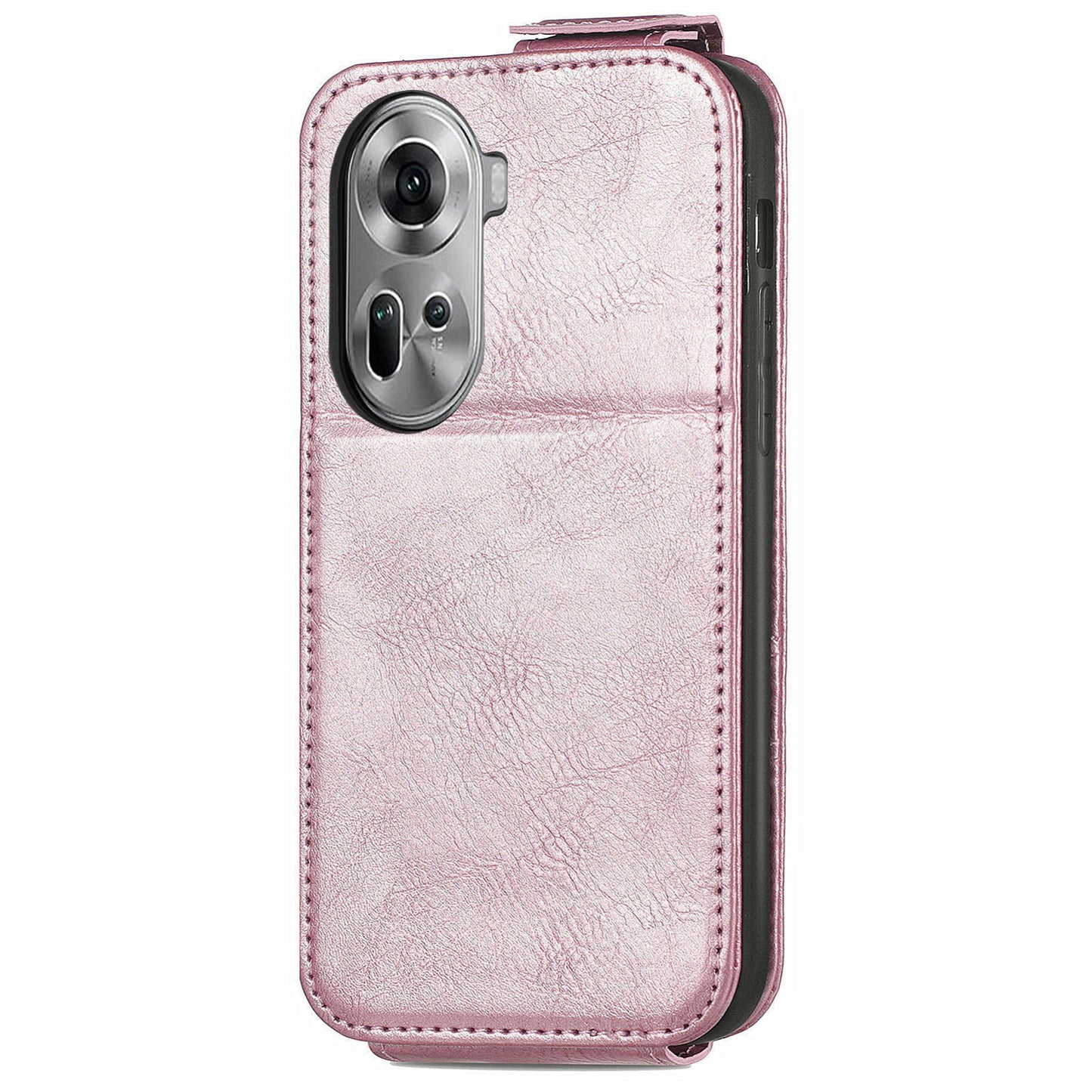 OPPO Reno11 EU Zipper Wallet Case - Vertical Flip Leather Phone Cover with Multiple Card Slots and Stand