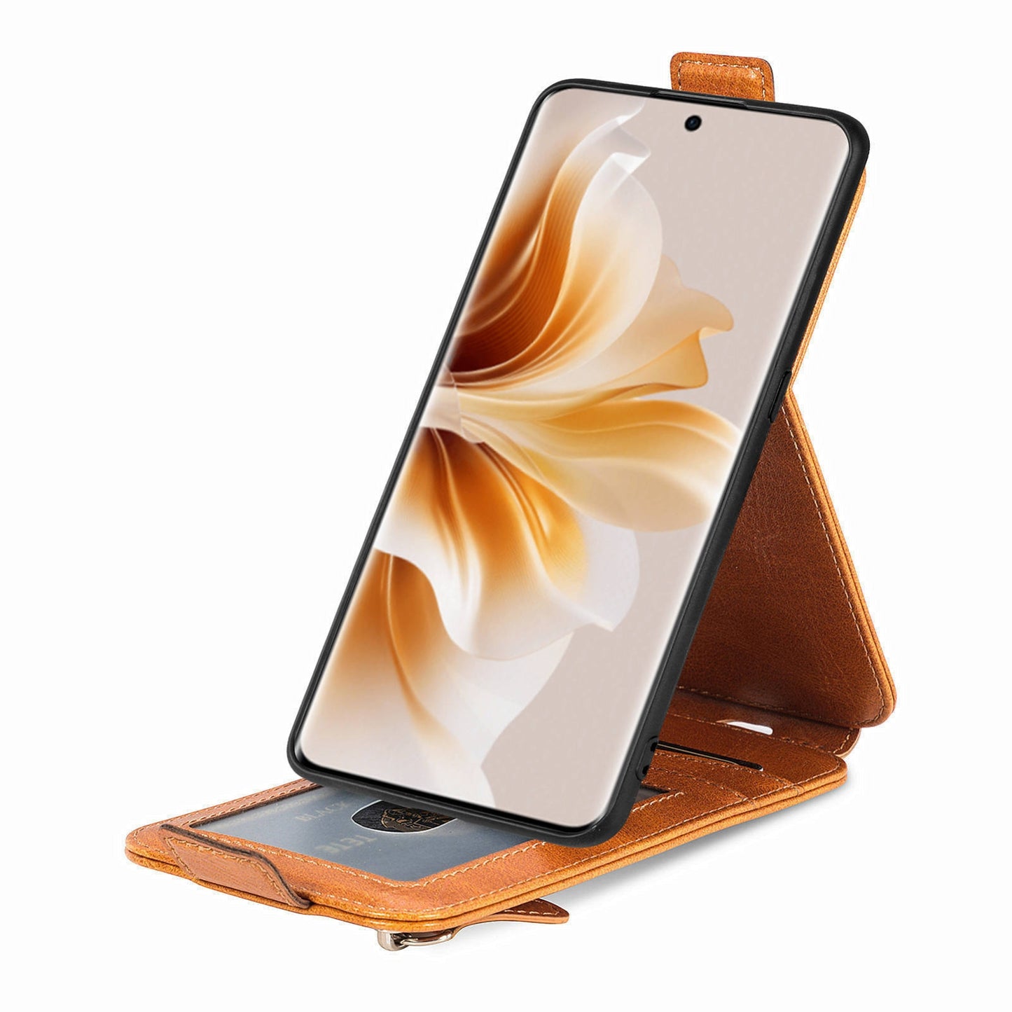 OPPO Reno11 Pro EU Zipper Wallet Case - Vertical Flip Leather Phone Cover with Multiple Card Slots and Stand