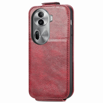 OPPO Reno11 Pro EU Zipper Wallet Case - Vertical Flip Leather Phone Cover with Multiple Card Slots and Stand
