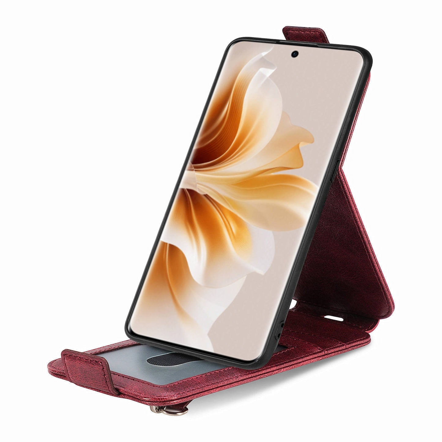 OPPO Reno11 Pro EU Zipper Wallet Case - Vertical Flip Leather Phone Cover with Multiple Card Slots and Stand