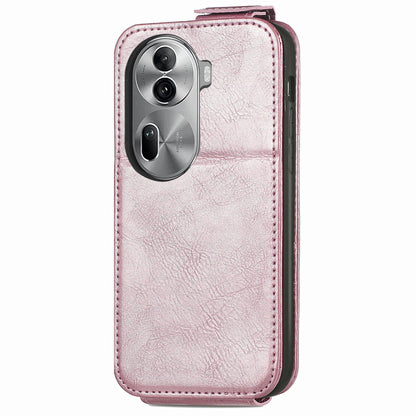 OPPO Reno11 Pro EU Zipper Wallet Case - Vertical Flip Leather Phone Cover with Multiple Card Slots and Stand