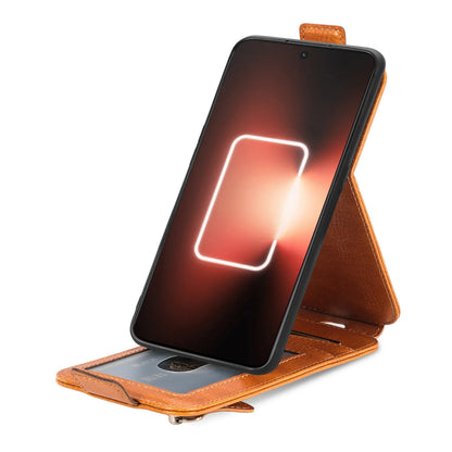 Realme GT Neo 5 Zipper Wallet Case - Vertical Flip Leather Phone Cover with Multiple Card Slots and Stand