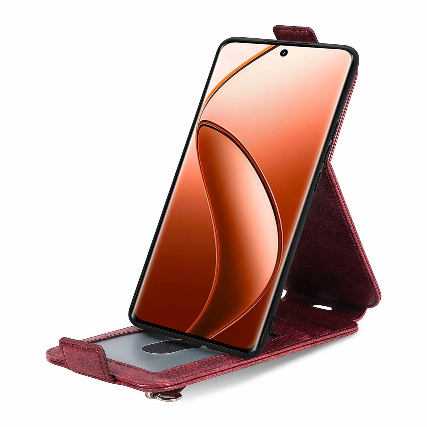Realme 12 Pro+ Zipper Wallet Case - Vertical Flip Leather Phone Cover with Multiple Card Slots and Stand