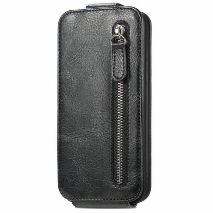 Realme 12 Zipper Wallet Case - Vertical Flip Leather Phone Cover with Multiple Card Slots and Stand