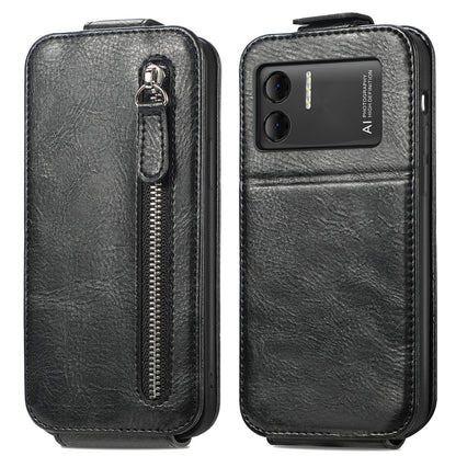 DOOGEE X98 Pro Zipper Wallet Case - Vertical Flip Leather Phone Cover with Multiple Card Slots and Stand