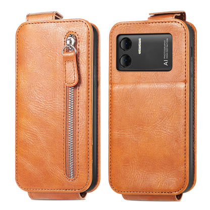 DOOGEE X98 Zipper Wallet Case - Vertical Flip Leather Phone Cover with Multiple Card Slots and Stand