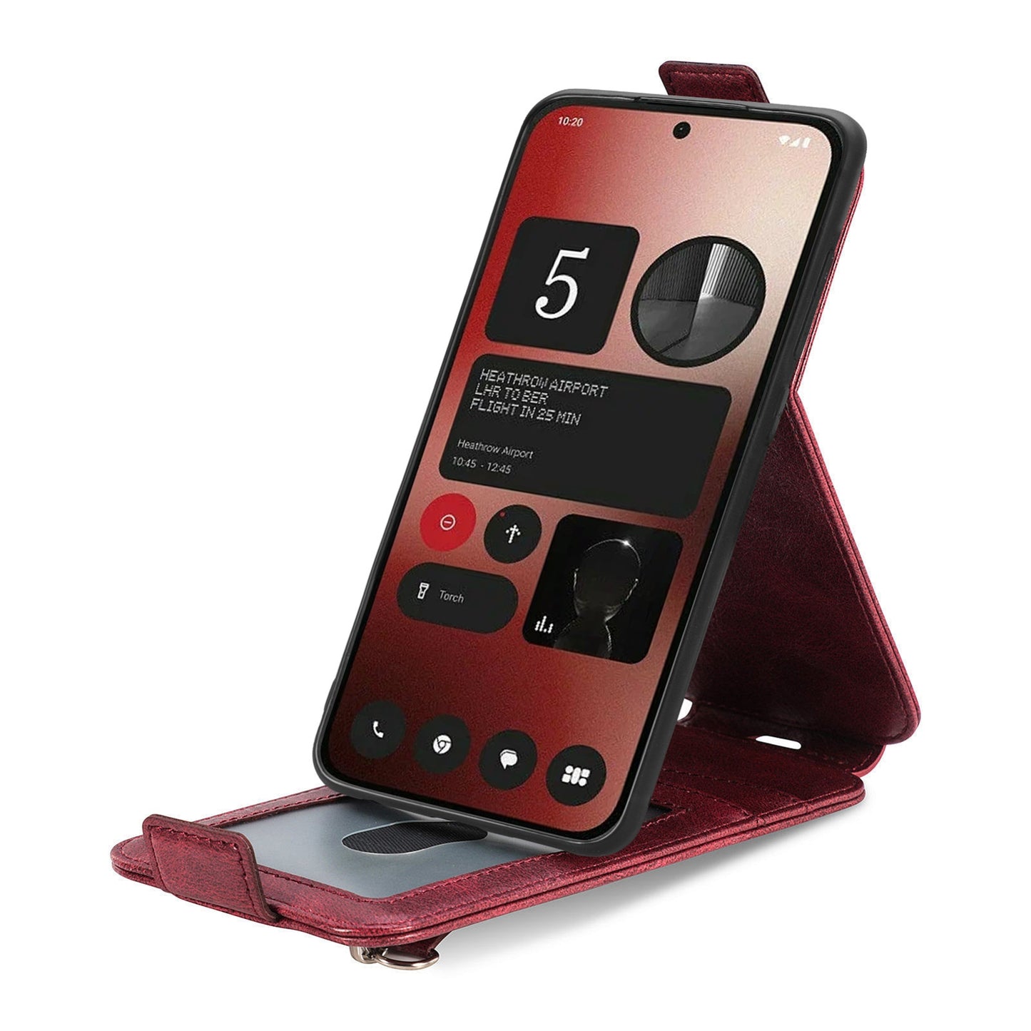 Nothing Phone 2a Zipper Wallet Case - Vertical Flip Leather Phone Cover with Multiple Card Slots and Stand