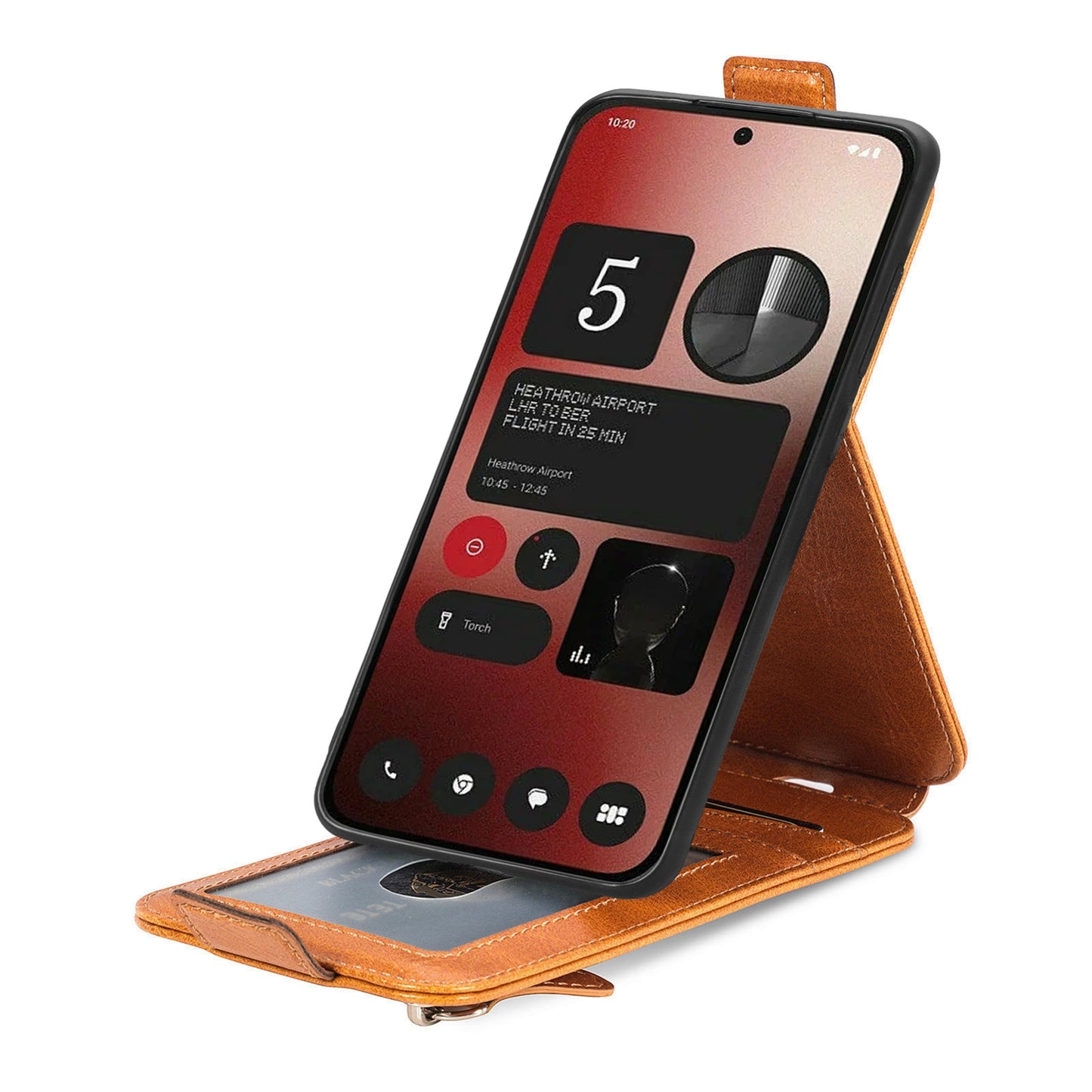 Nothing Phone 2a Zipper Wallet Case - Vertical Flip Leather Phone Cover with Multiple Card Slots and Stand