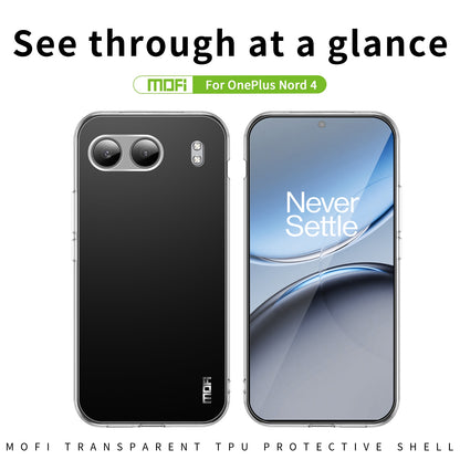 OnePlus Nord 4 Clear TPU Case - Ultra-Thin, Shockproof, Anti-Yellowing Transparent Soft Protective Cover with Precise Cutouts, Scratch Resistance & Lightweight Design