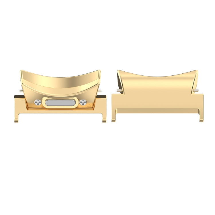 Gold Curved Metal Watch Band Connectors for Samsung Galaxy Watch6 / 6 Classic 20mm (1 Pair, Stainless Steel)