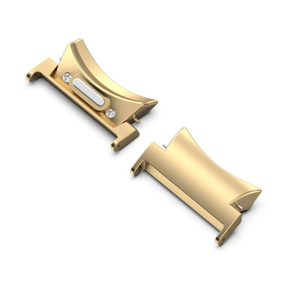Gold Curved Metal Watch Band Connectors for Samsung Galaxy Watch6 / 6 Classic 20mm (1 Pair, Stainless Steel)