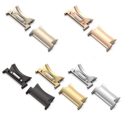 Rose Gold Curved Metal Watch Band Connector for Samsung Galaxy Watch6 / 6 Classic (20mm, 1 Pair) - Stainless Steel