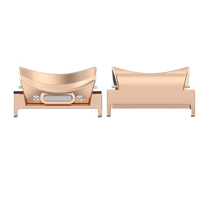 Rose Gold Curved Metal Watch Band Connectors for Samsung Galaxy Watch6 / 6 Classic 22mm (1 Pair) - Stainless Steel, Corrosion-Resistant