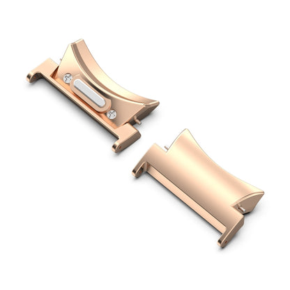 Rose Gold Curved Metal Watch Band Connectors for Samsung Galaxy Watch6 / 6 Classic 22mm (1 Pair) - Stainless Steel, Corrosion-Resistant